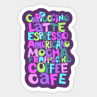 Pretty Pink Coffee Typography Sticker